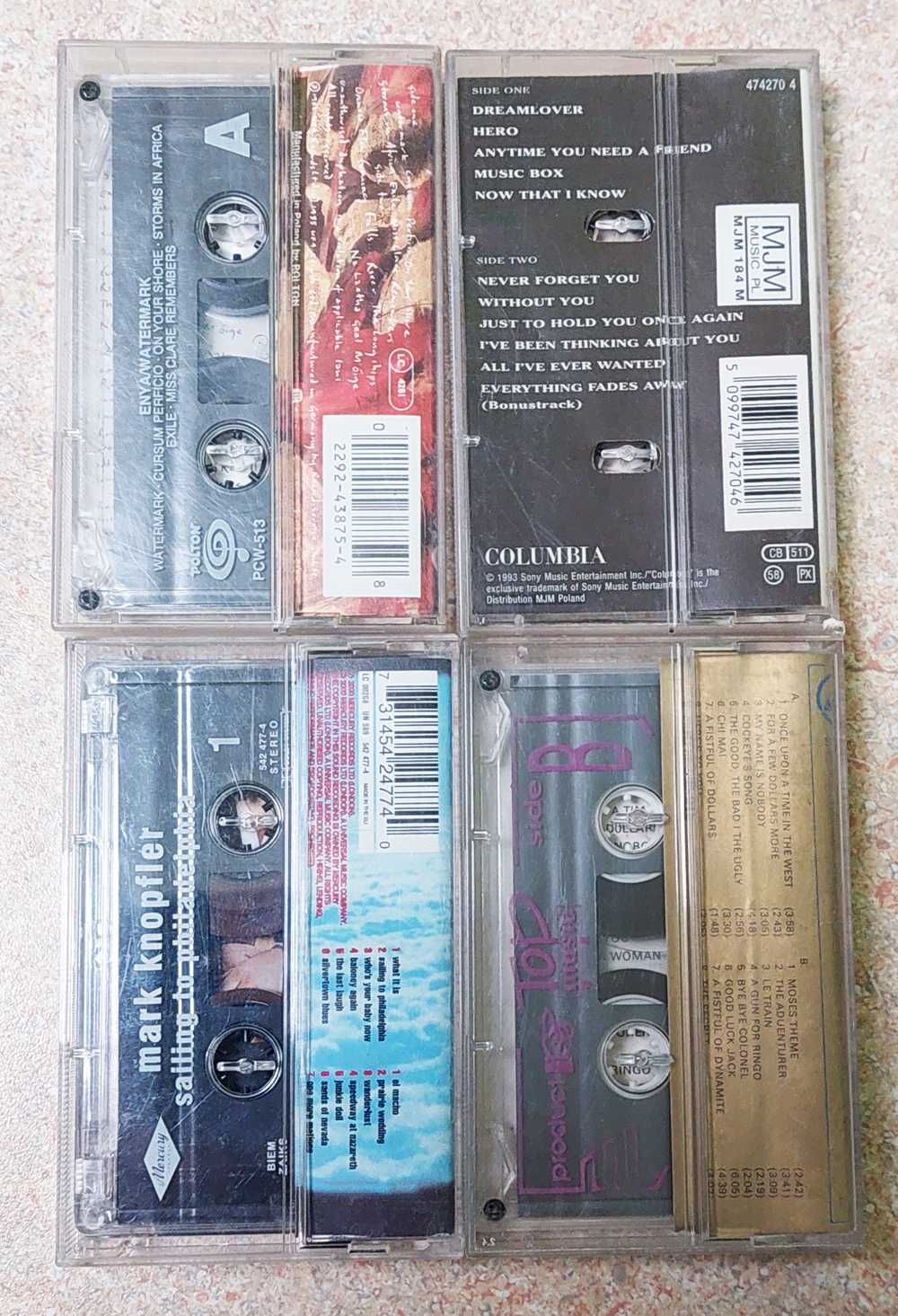 4 kasety: Enya, Knopfler, Carey, muzyka filmowa Ennio
