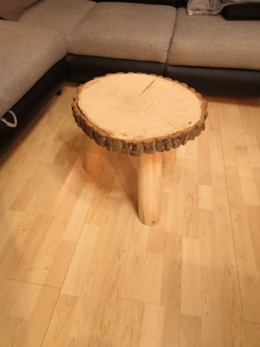 Stolik stojak kwietnik plaster dębowy żywica