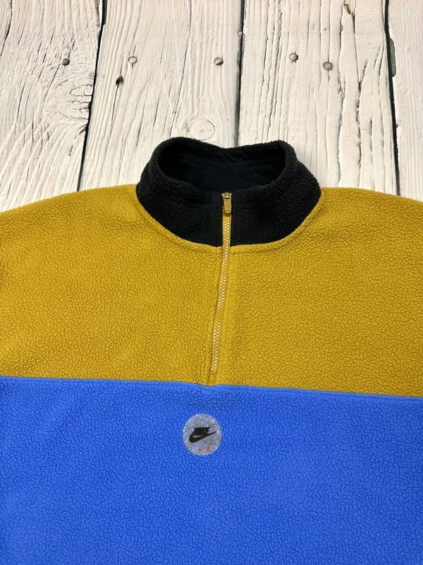 Nike Sports Utility Bluza Fleece Baranek Miś Damska Zip Neck Logo r. M