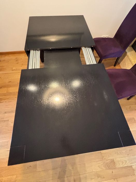 Nowa cena Duży, dębowy, rozkładany stół jadalniany z 6 krzesłami