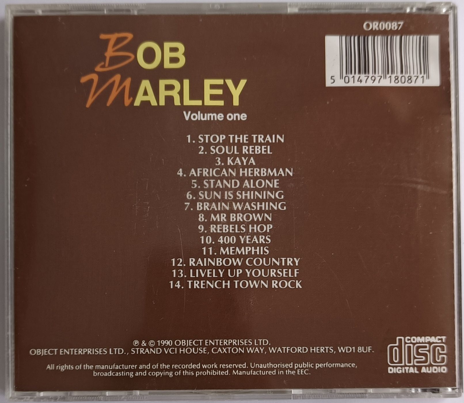 Bob Marley The Collection Volume One 1990r