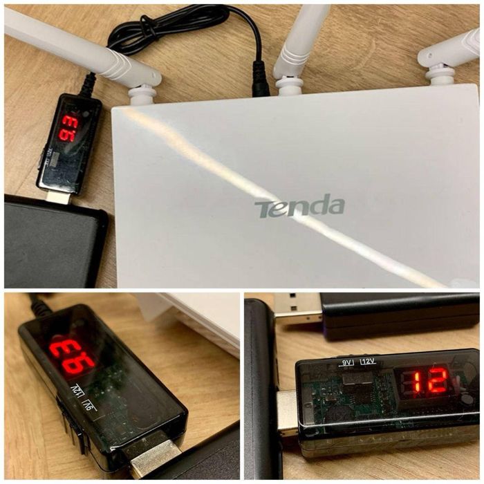 Перехіднк від Повербанку для вайфай роутера KWS-912 USB 5V на 9V і 12V