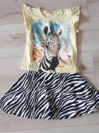 Komplet zebra spódniczka  bluzka 104/110