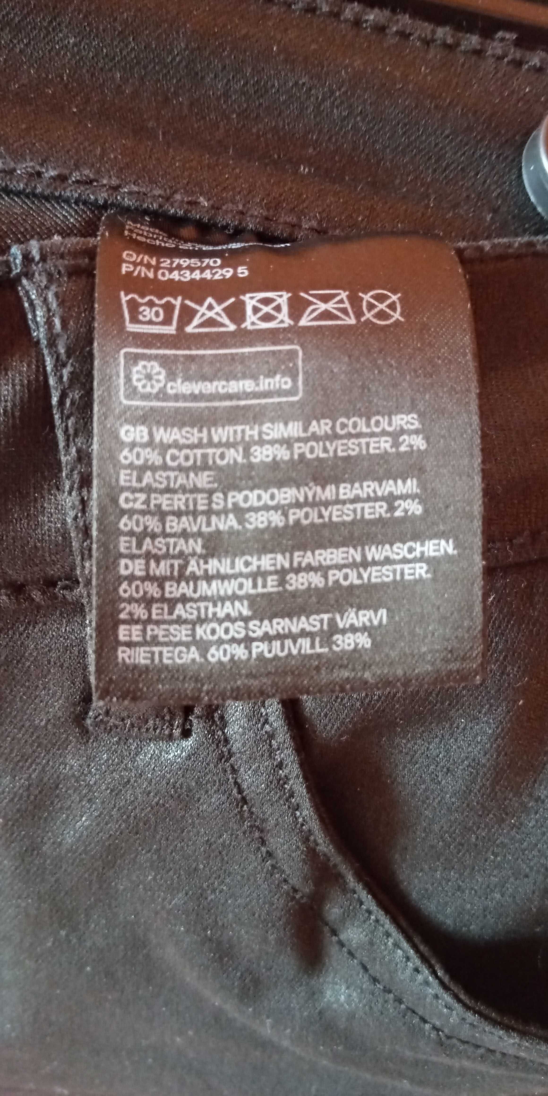 Spodnie H&M, rozm. 34, Czarne z połyskiem.