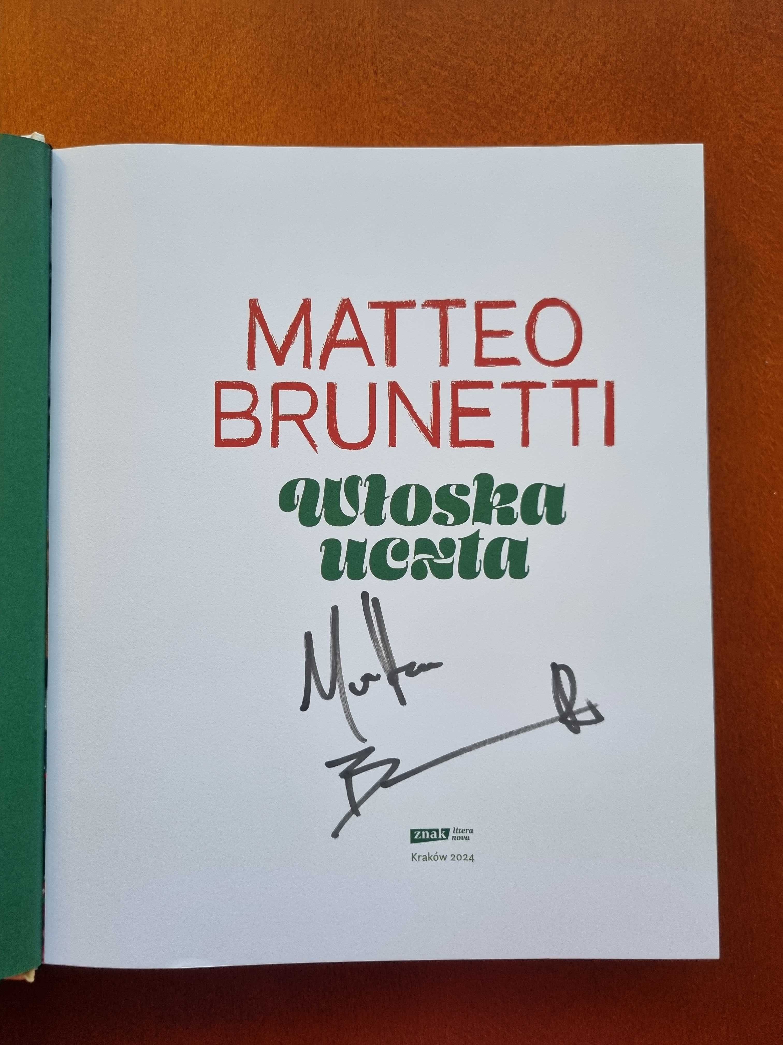 Książka Włoska uczta Matteo Brunetti z autografem nowa