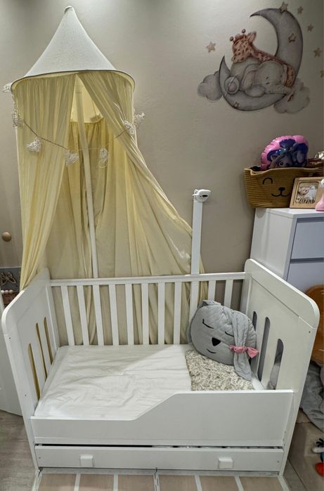 Łóżeczko z szufladą Zuza 120x60 + Materac Fiki Miki