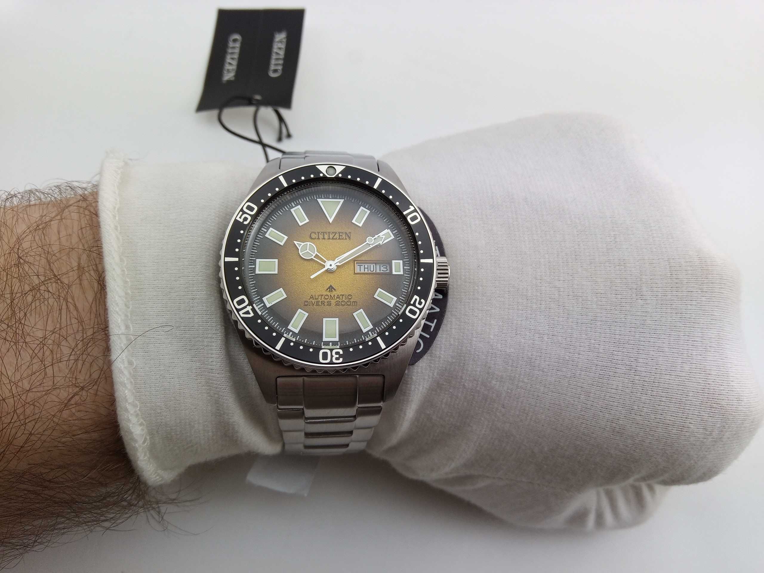 Японские мужские дайверские часы Citizen NY0120-52X механика 21 камень