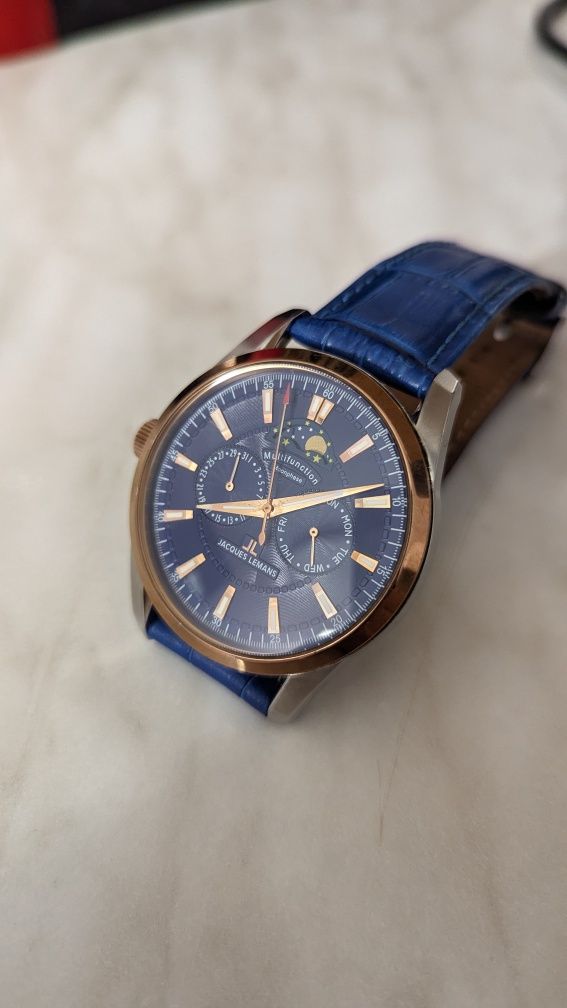 Часы Jacques lemans 1-1596 multifunction, годинник лунный календарь