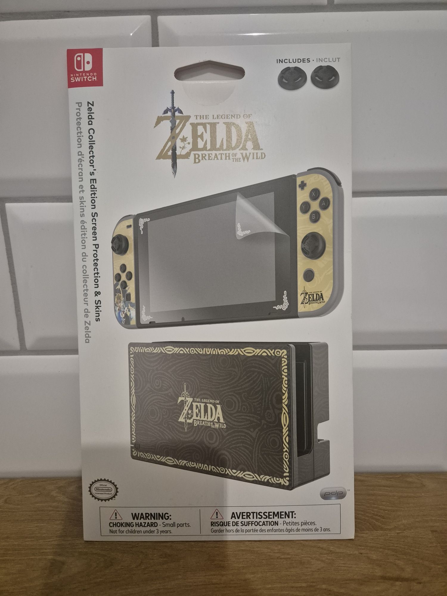 Zelda Folia na ekran Nintendo switch + na stację + nakładki na analogi