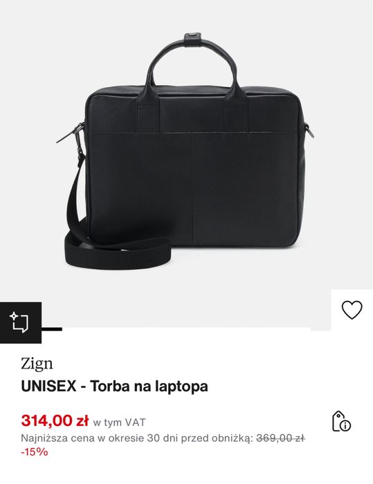 Nowa torba na laptopa zign skora