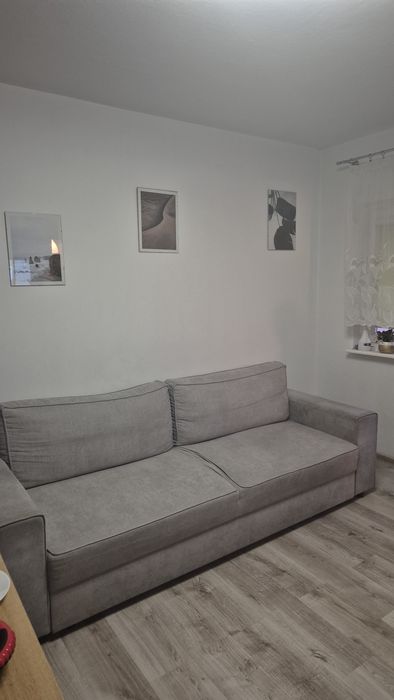 Agata Meble Sofa dwuosobowa rozkładana szara