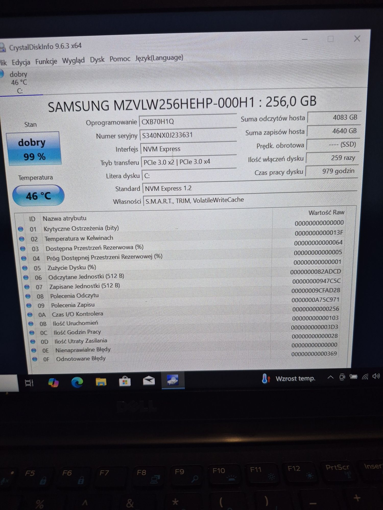 Dysk SSD M2 Nvme 256GB Samsung win 10 Pro(16)