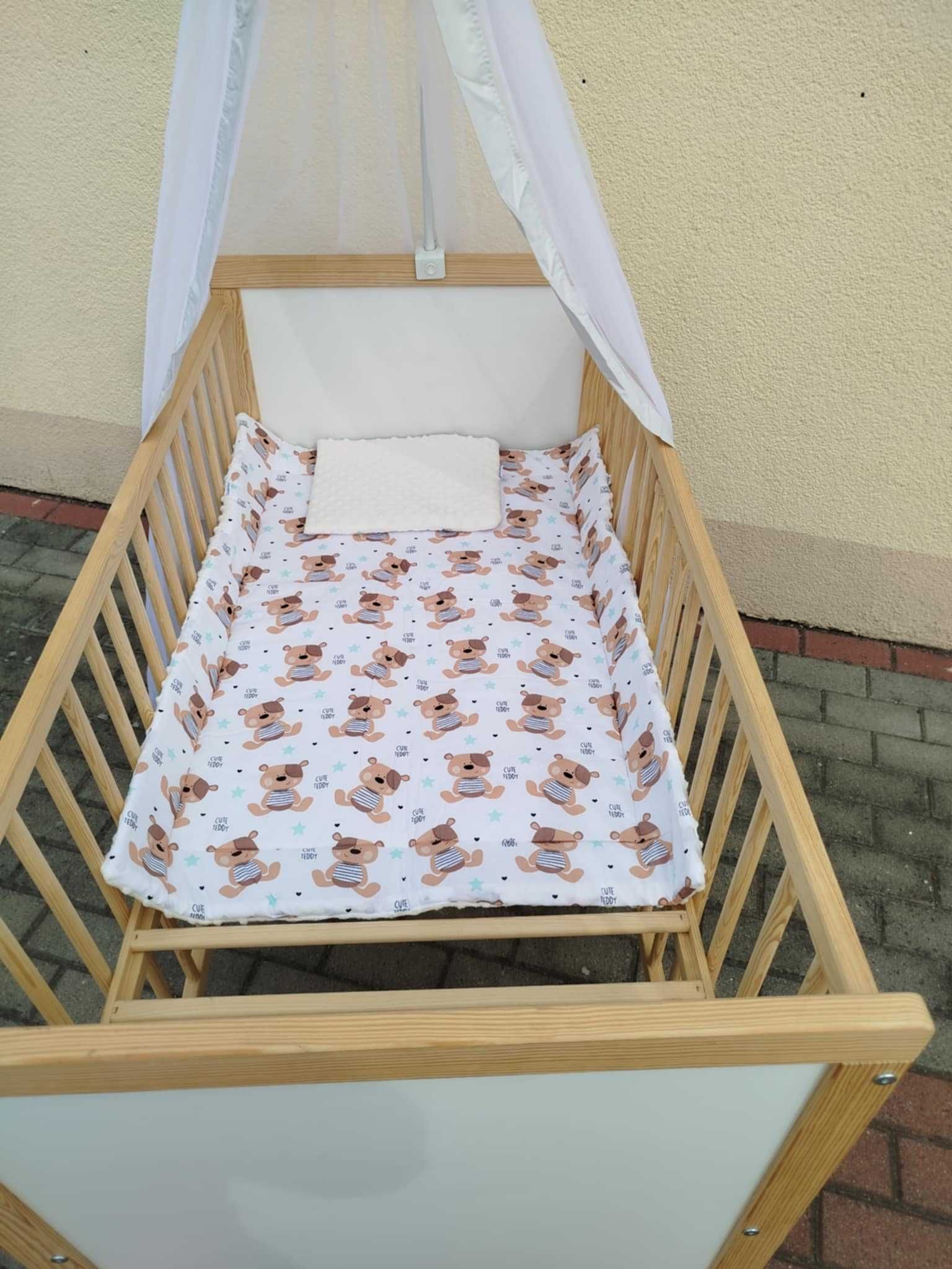 Łóżeczko drewniane Radek X BIS sosna białe 120x60 KLUPŚ NOWE