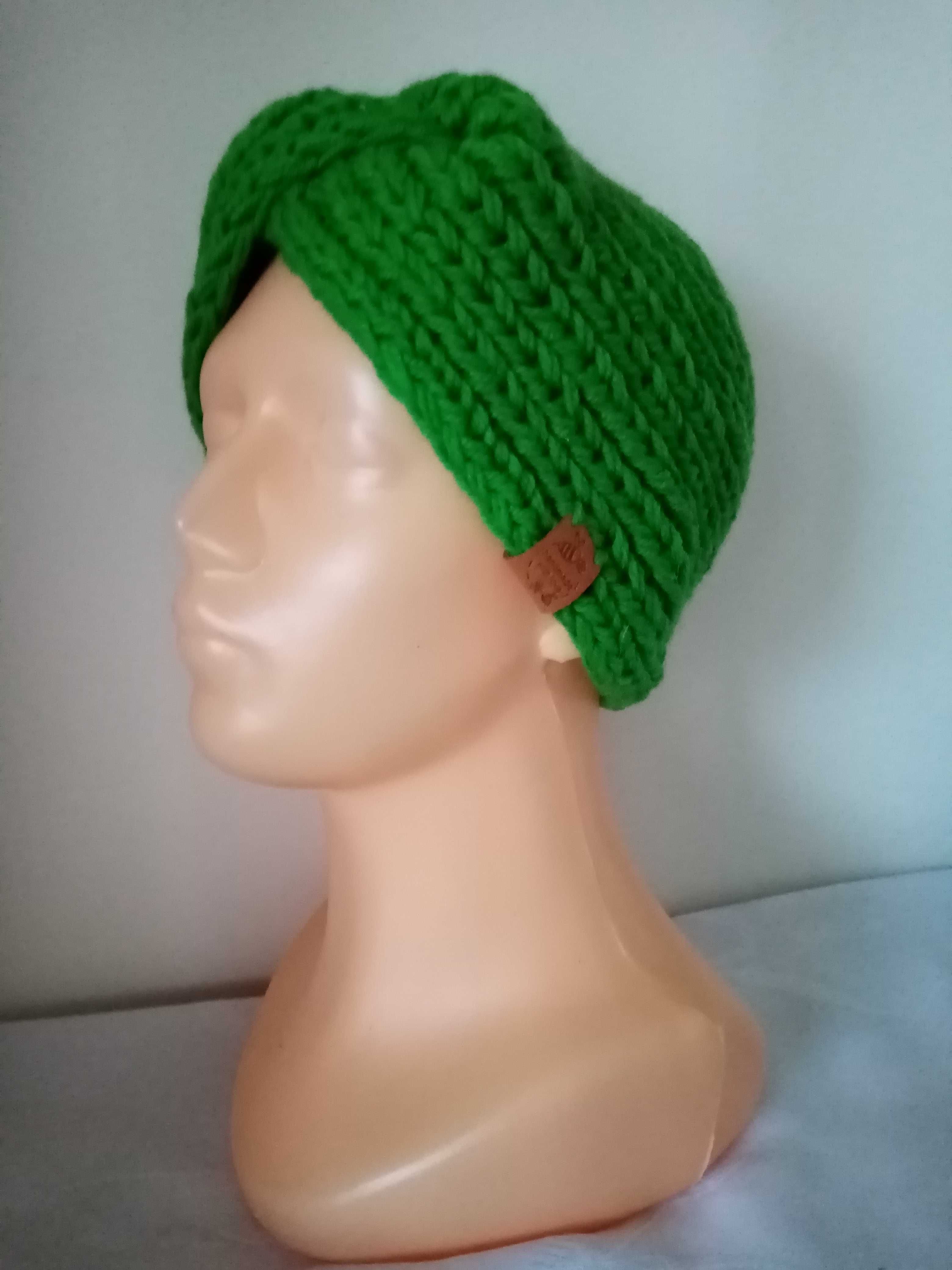 Szeroka opaska na głowę; turban; rękodzieło