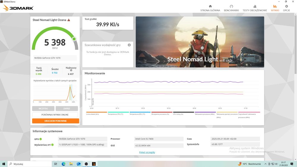 Komputer do gier – GTX 1070 8GB / i5‑7400 / 16 GB DDR4 / SSD