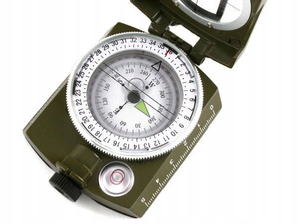 Wojskowy kompas z poziomicą, precyzyjna busola