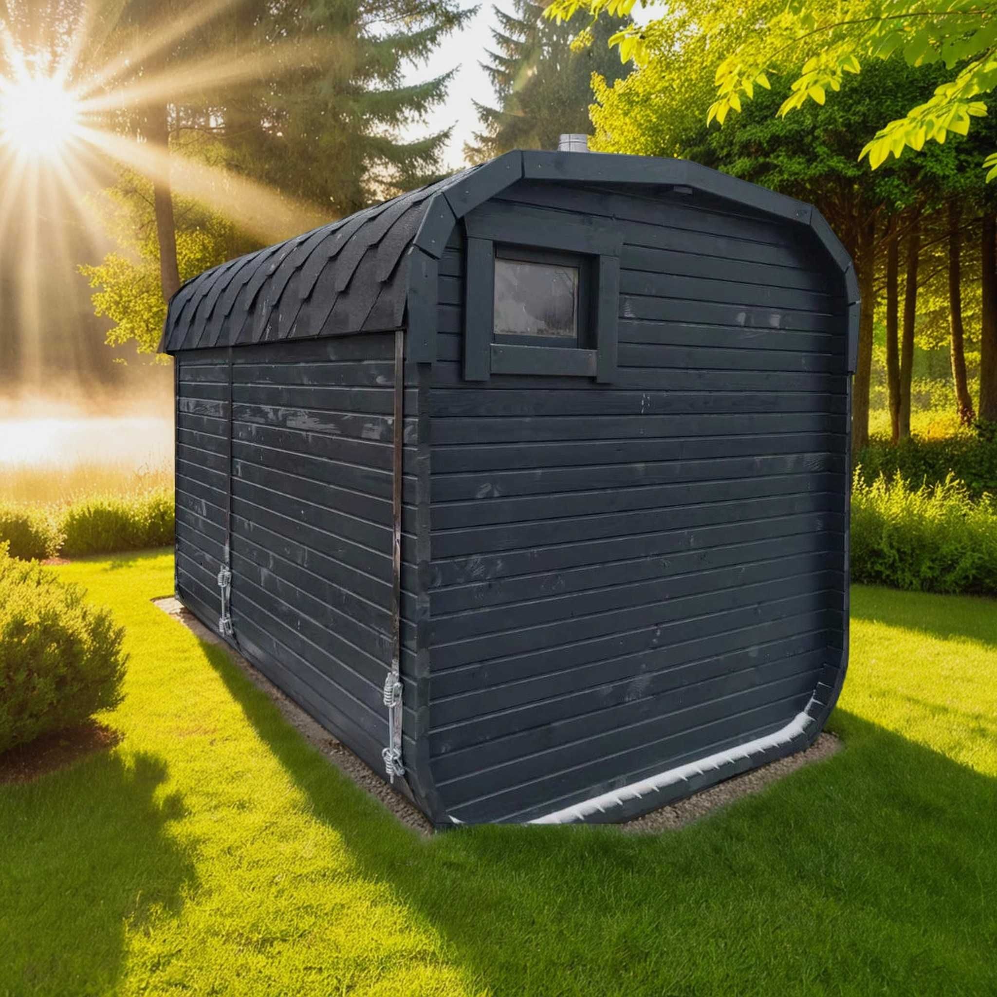 Sauna 2x3 m Ogrodowa Beczka Panorama – Fińska Ruska Bania z Piecem