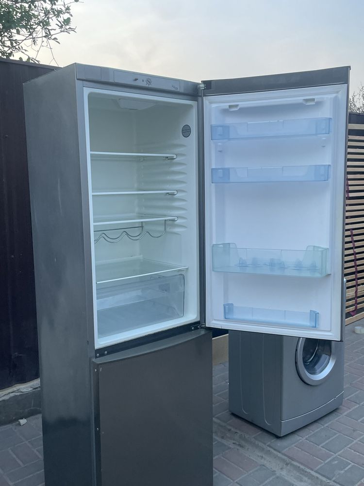 Холодильник нержавійка Amica FK322 185 см А++. Європа