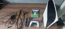 Konsola PlayStation5 standard edition 667GB z 2 padami + FC 25 i stacj