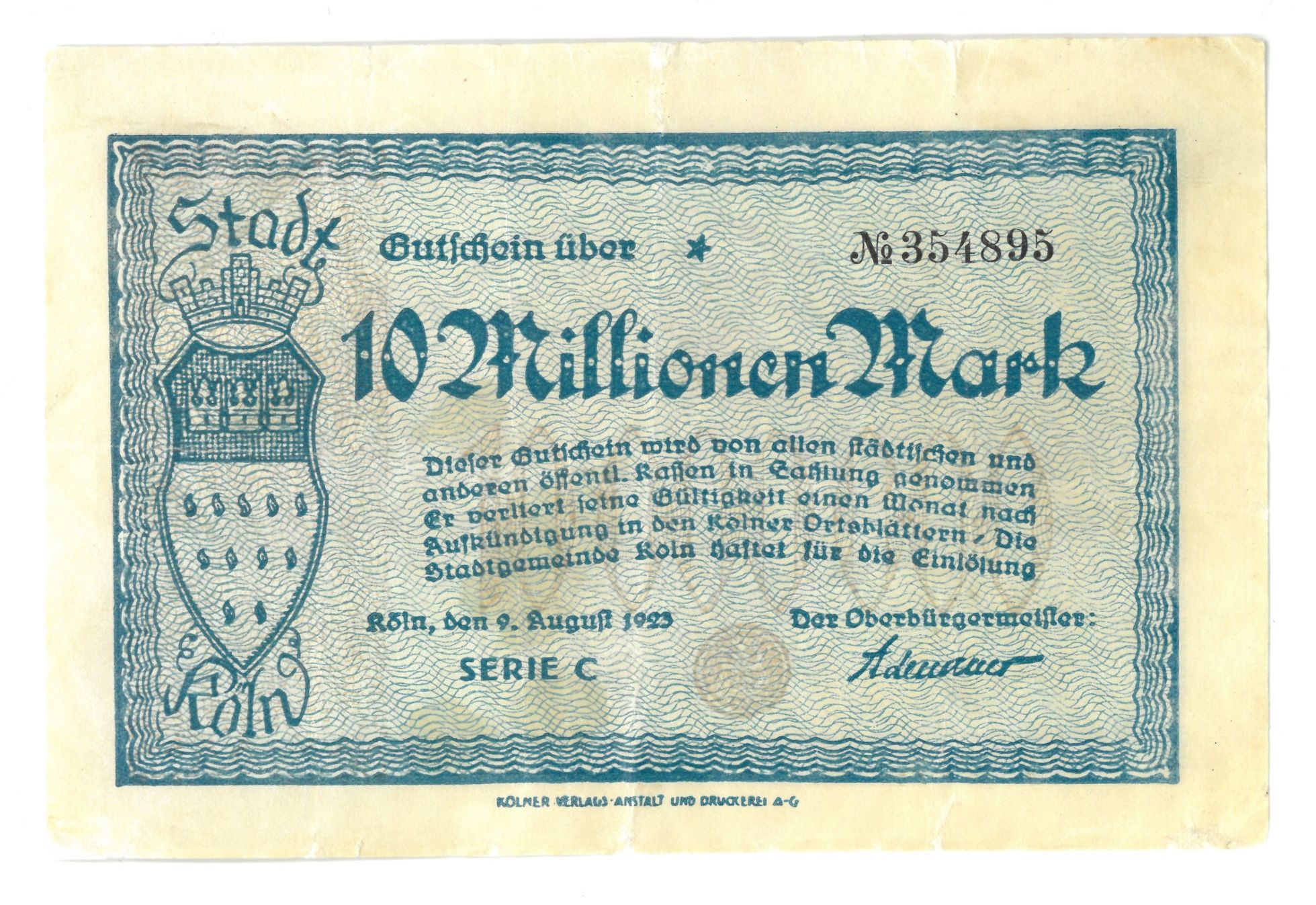 10 mln marek Niemcy 1923