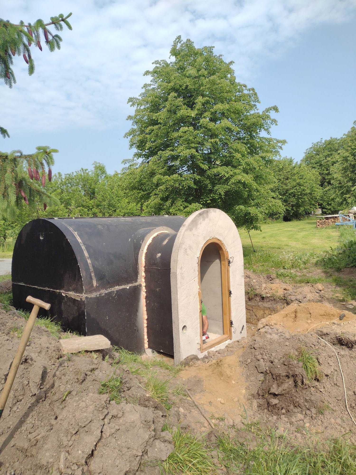 piwnica betonowa ziemianka ogrodowa B30W8 schody tunel wentylacja