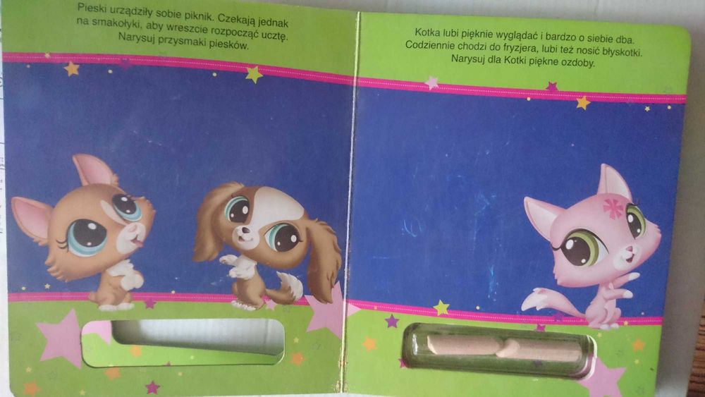 Książka Littlest Pet Shop z kredą do rysowania malowania