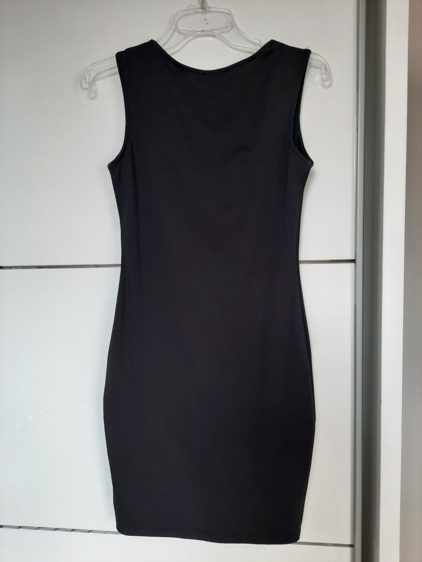 Czarna sukienka mini r.S elegancka mala czarna