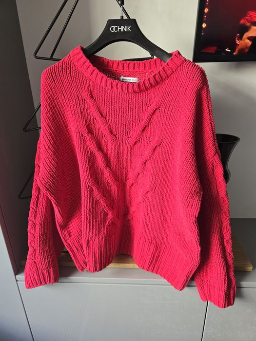 Czerwony malinowy sweter Reserved rozmiar S - M