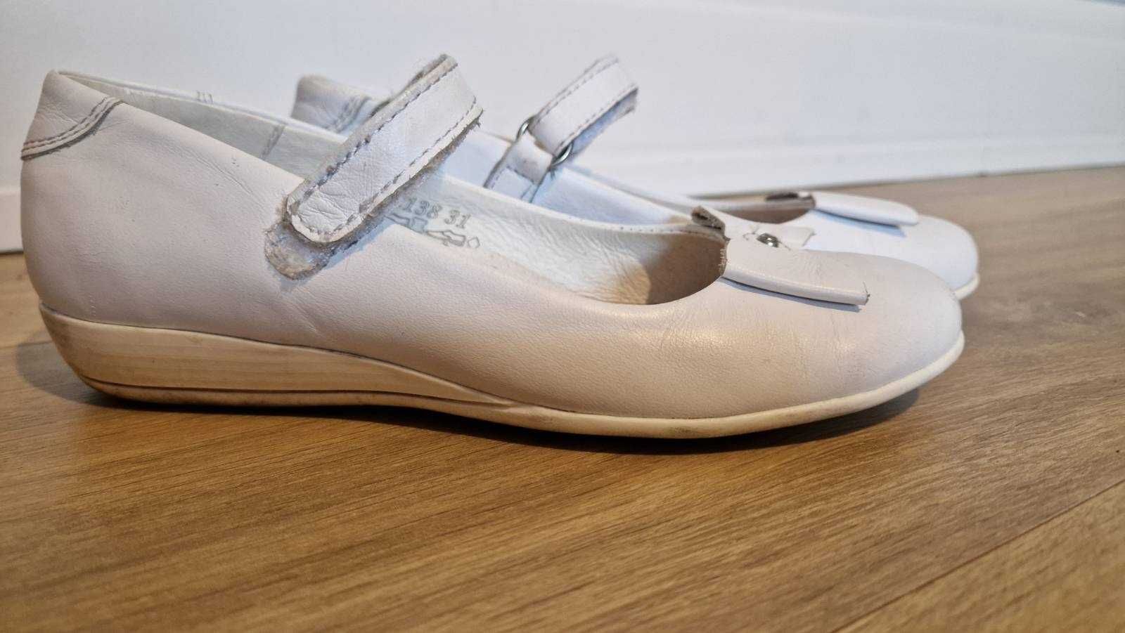 buty skórzane białe 31 komunia Bartek