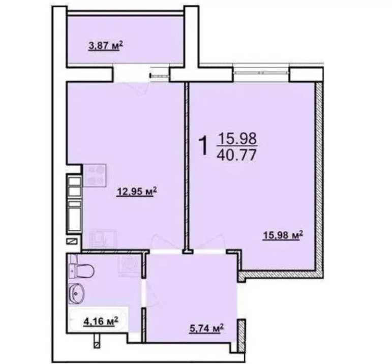 ДОМ С КОММУНИКАЦИЯМИ! Продам 1 комн квартиру 41м2, ЖК Мира AB
