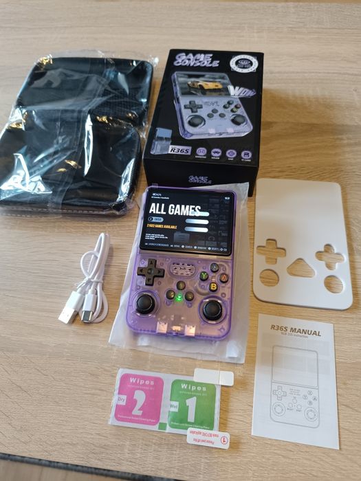 Konsola r36s 100% Oryginał 128gb 20000 gier NOWA+folia+etui FIOLETOWA