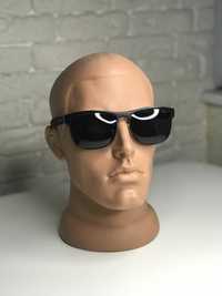 Мужские солнцезащитные очки чёрные матовые Hugo Boss с поляризацией