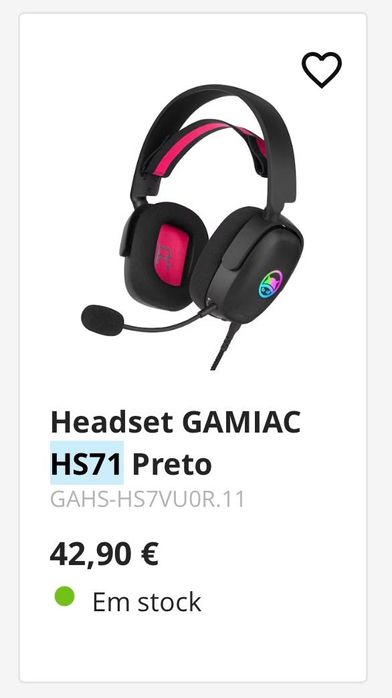 Headset Gamiac HS71 Preto
