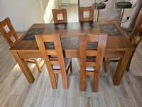 Zestaw - stół drewniany z 10 krzesłami - jak NOWY za pół ceny
