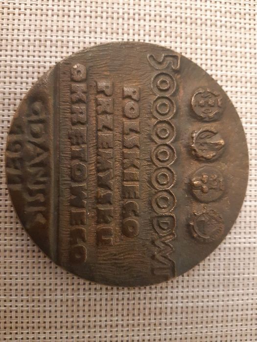 Unikat medal 1971 z historią logo 4 stoczni na jednym medalu