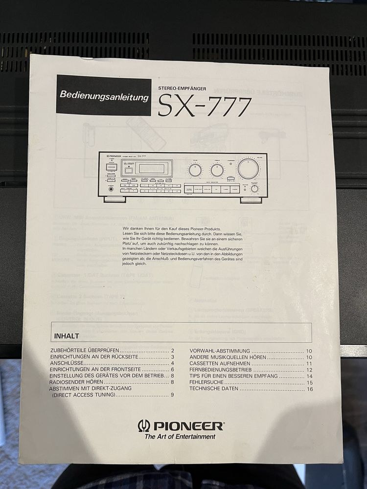 PIONEER SX 777, GR 555, CT-W901R, DT 555 - Tylko całość.