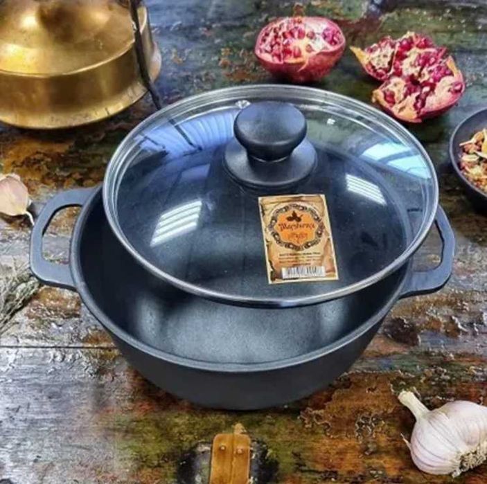 Казан чугунний 8,12,15,18л кришкою сковородою форми Wok В НАЯВНОСТІ