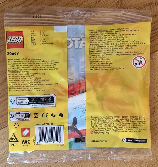 Lego Creator 3w1 30669 Kultowy czerwony samolot