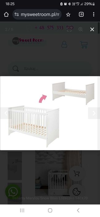 Łóżeczko bellamy merylou 140x70