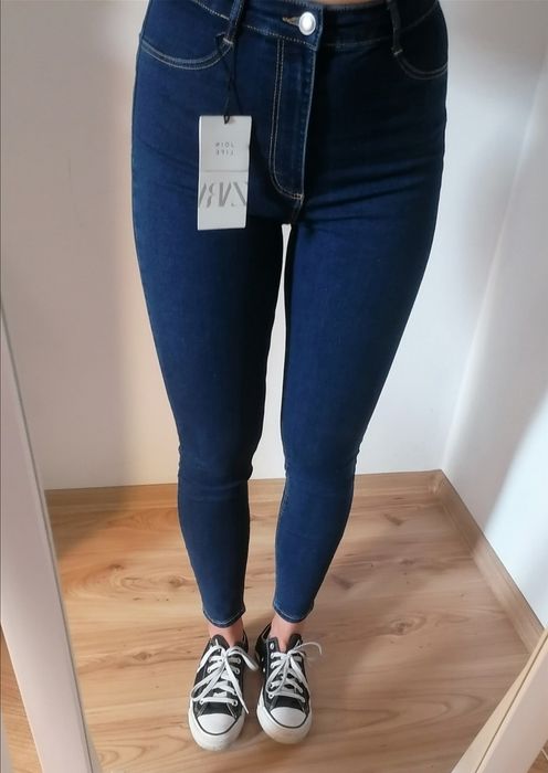 Spodnie jeansowe rurki z wysokim stanem Zara rozmiar 46 XXXL