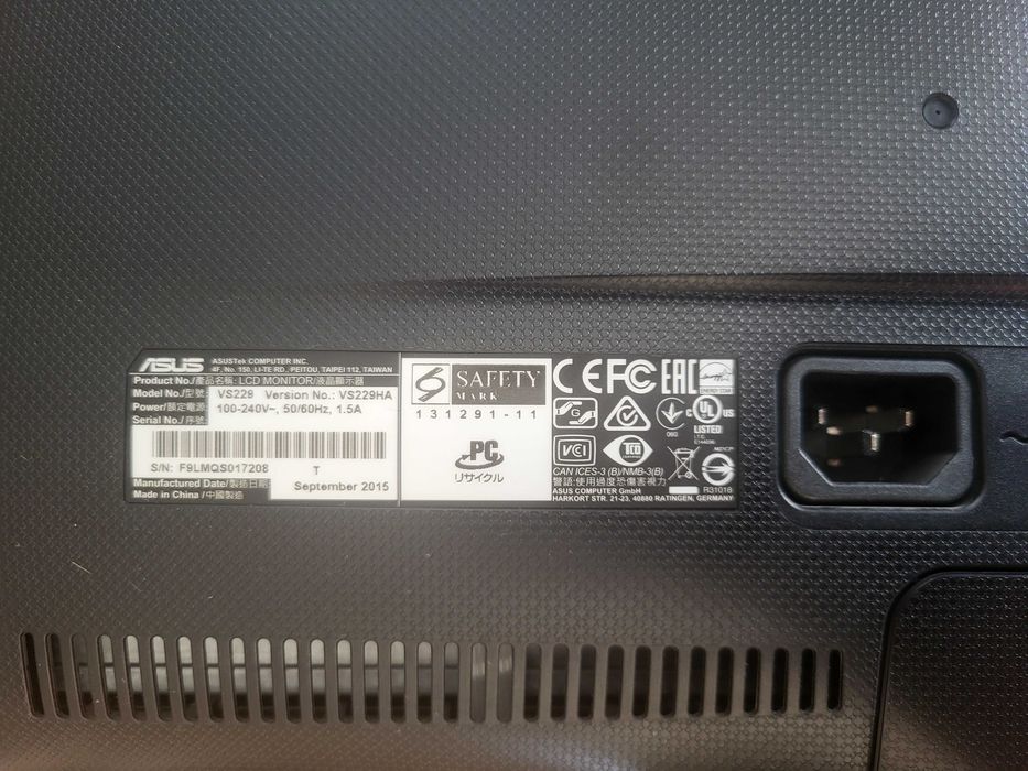 Monitor ASUS 22' hdmi vga dvi VS229 FullHD 1920x1080