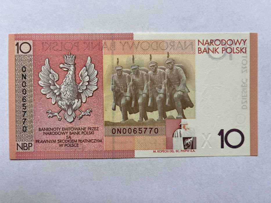 Banknot 10 zł 90 Rocznica Niepodległość Piłsudski NBP