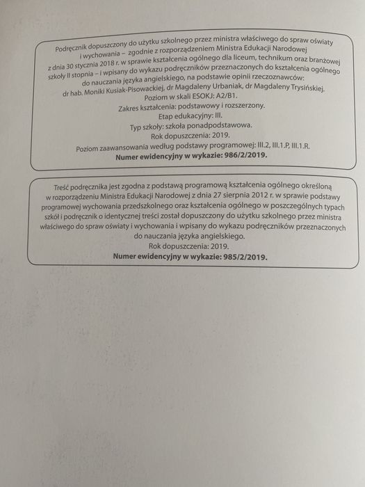 Vision 2 A2/B1 podręcznik i zeszyt ćwiczeń dla liceów i techników.