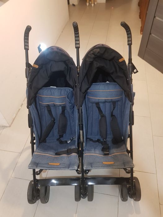 Wózek spacerowy parasolka Easy Go Duo Comfort składany podwójny bliźni