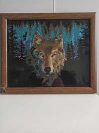 Вышитая картина Волк