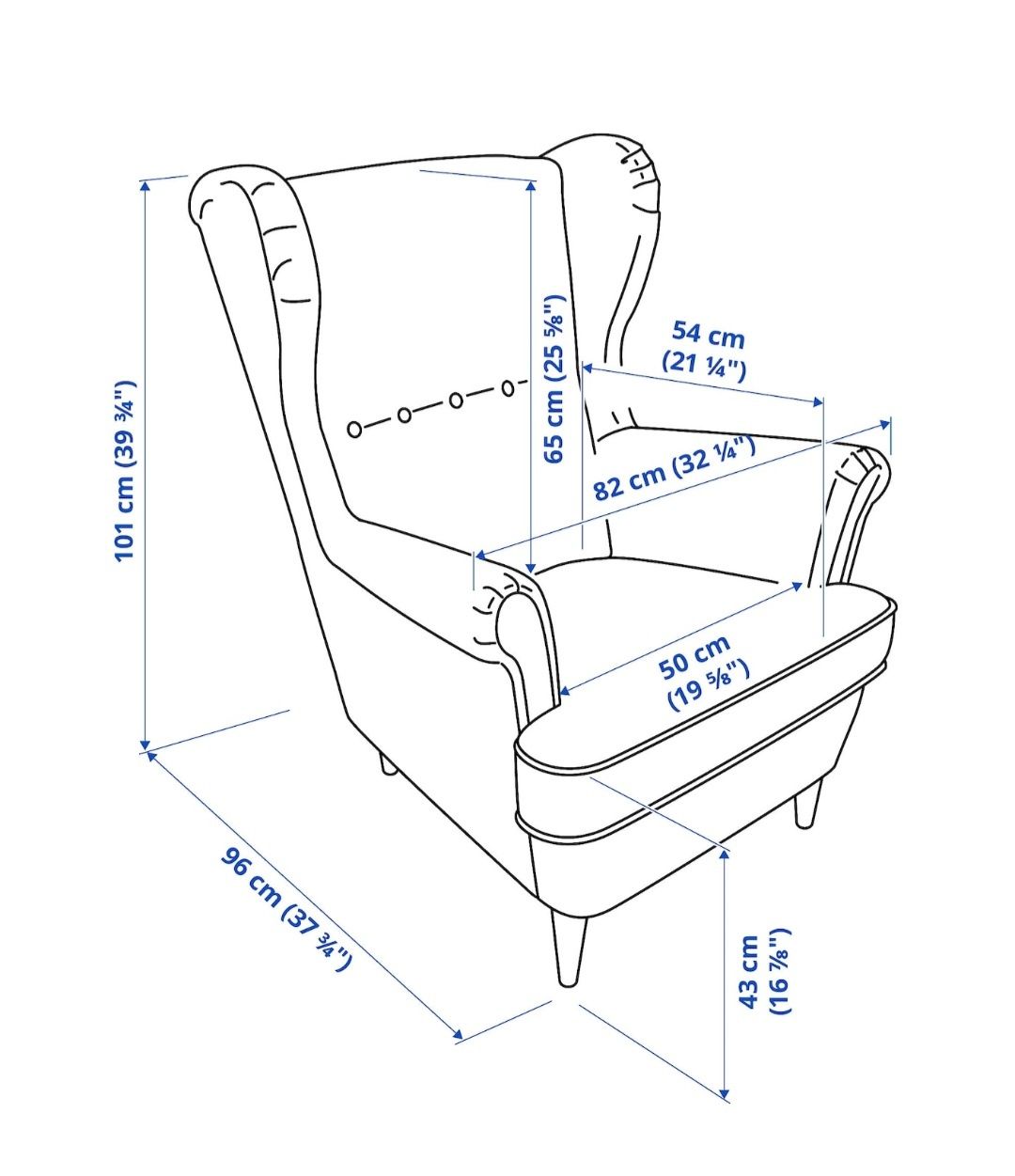 Fotel uszak i podnożek IKEA