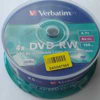 Диск DVD VERBATIM 4.7GB 4X CAKEBOX 25 шт Silver