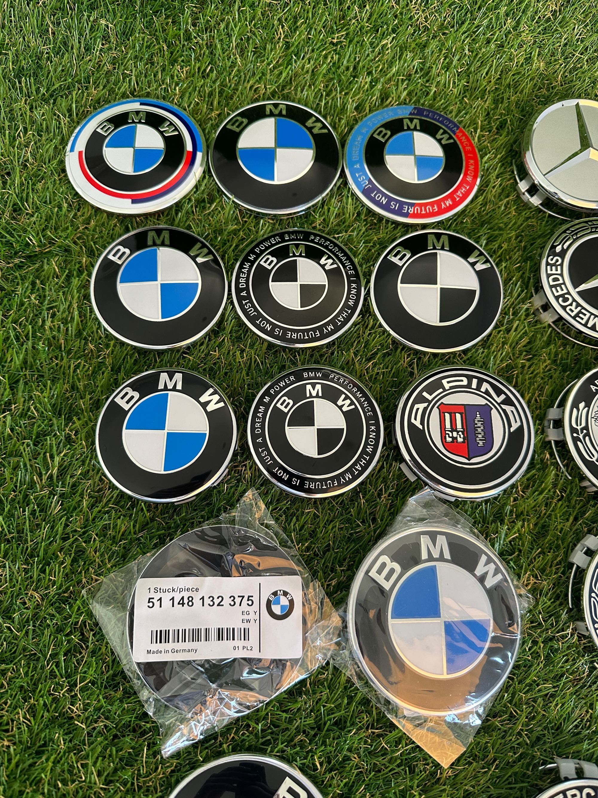 Эмблема логотип капота багажника колпачки заглушки дисков BMW Mercedes