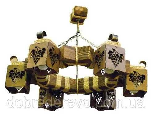 Люстра колесо, Світильник колесо ковка під старину, Люстра з факелом