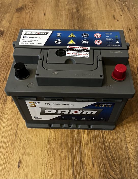 Akumulator rozruchowy GROM 60 Ah NOWY
